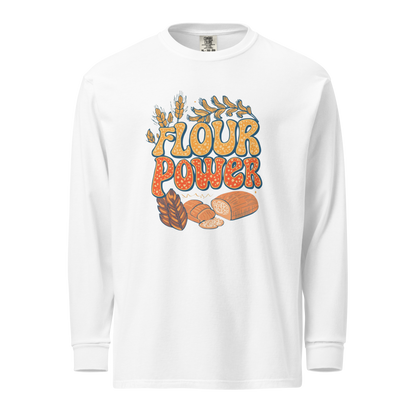 Flour Power | Garment-dyed heavyweight long-sleeve shirt White Apparel > Long Sleeve Shirts ZomaModa