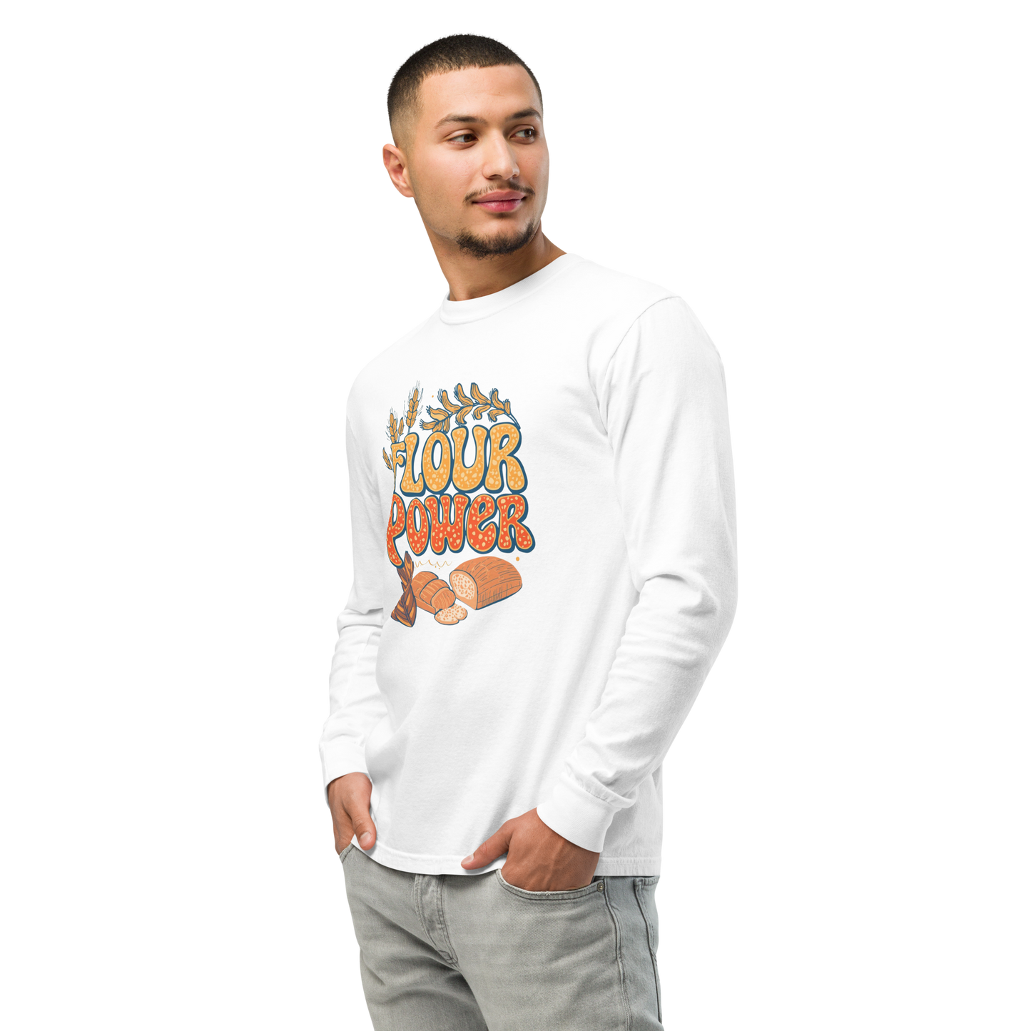Flour Power | Garment-dyed heavyweight long-sleeve shirt Apparel > Long Sleeve Shirts ZomaModa