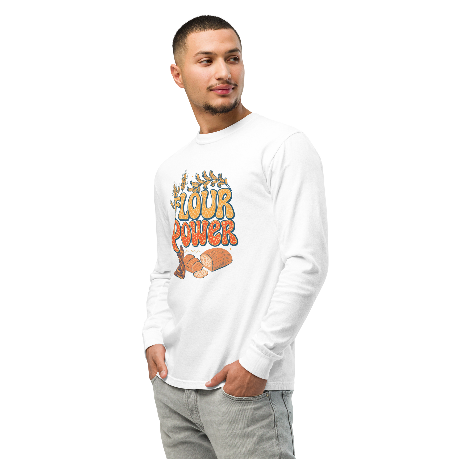 Flour Power | Garment-dyed heavyweight long-sleeve shirt Apparel > Long Sleeve Shirts ZomaModa