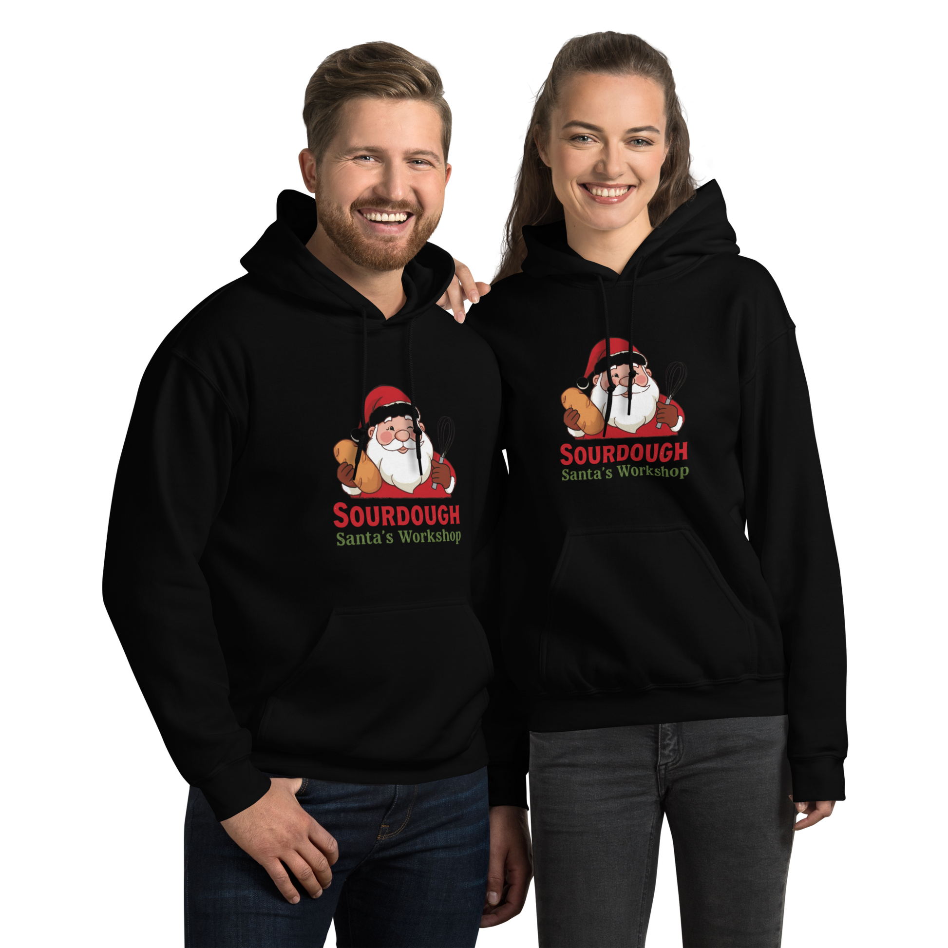 Sourdough Santa V3 | Unisex Hoodie Black Apparel > Hoodies & Sweatshirts ZomaModa