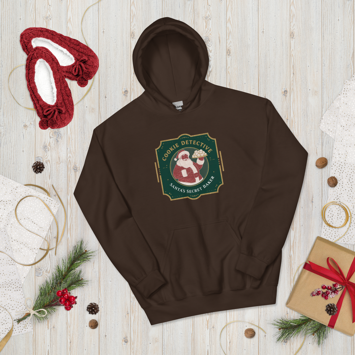 Cookie Detective – Santa’s Secret Baker V1 | Unisex Hoodie Apparel > Hoodies & Sweatshirts ZomaModa