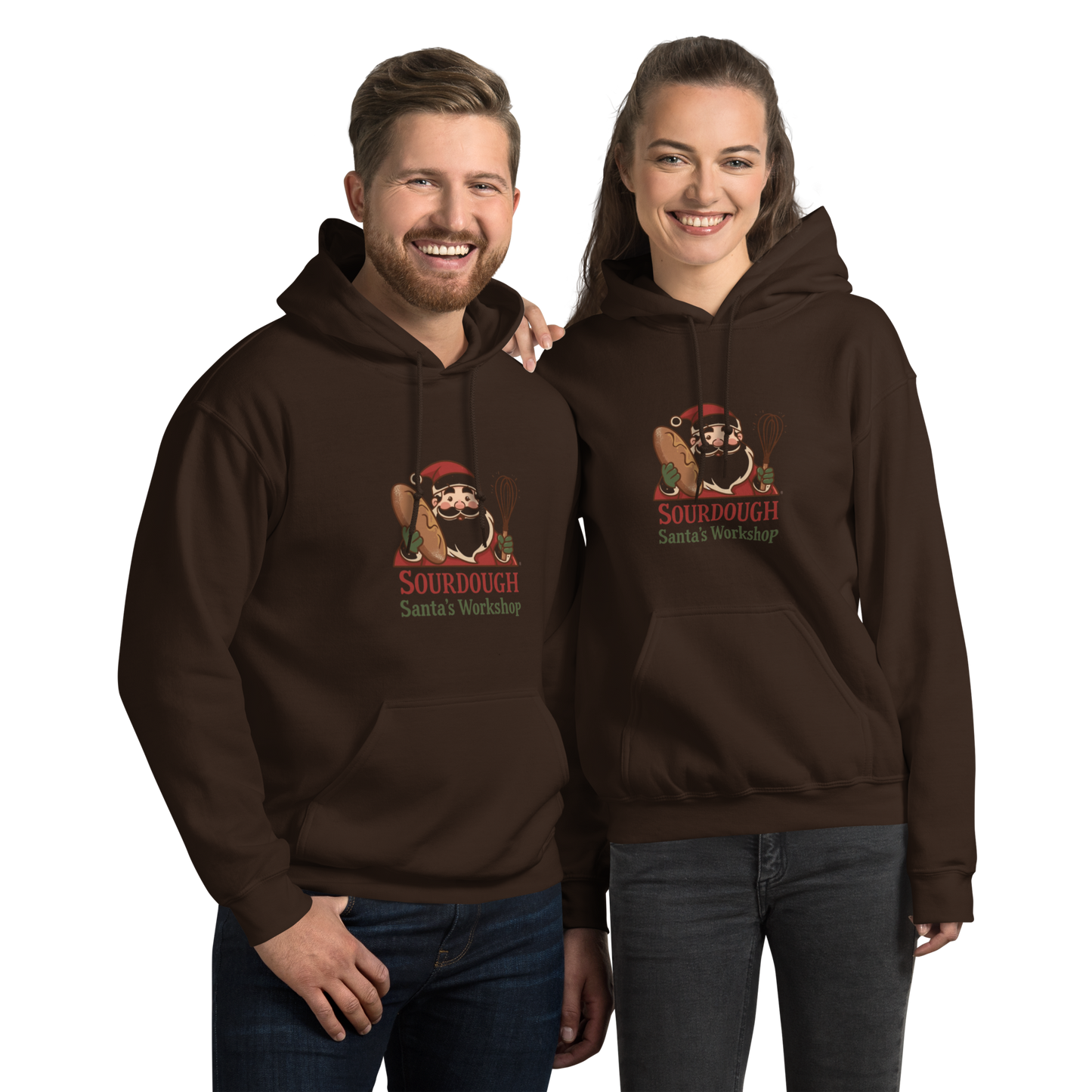 Sourdough Santa V4 | Unisex Hoodie Dark Chocolate Apparel > Hoodies & Sweatshirts ZomaModa