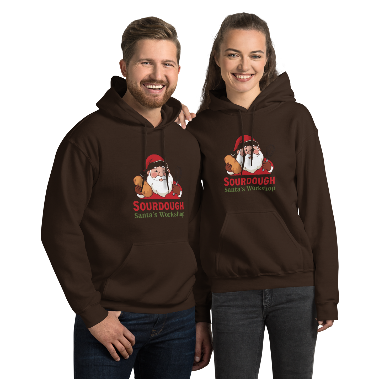 Sourdough Santa V3 | Unisex Hoodie Dark Chocolate Apparel > Hoodies & Sweatshirts ZomaModa