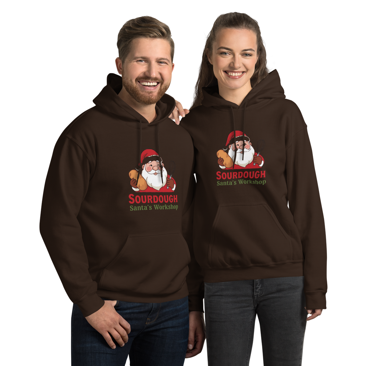 Sourdough Santa V3 | Unisex Hoodie Dark Chocolate Apparel > Hoodies & Sweatshirts ZomaModa
