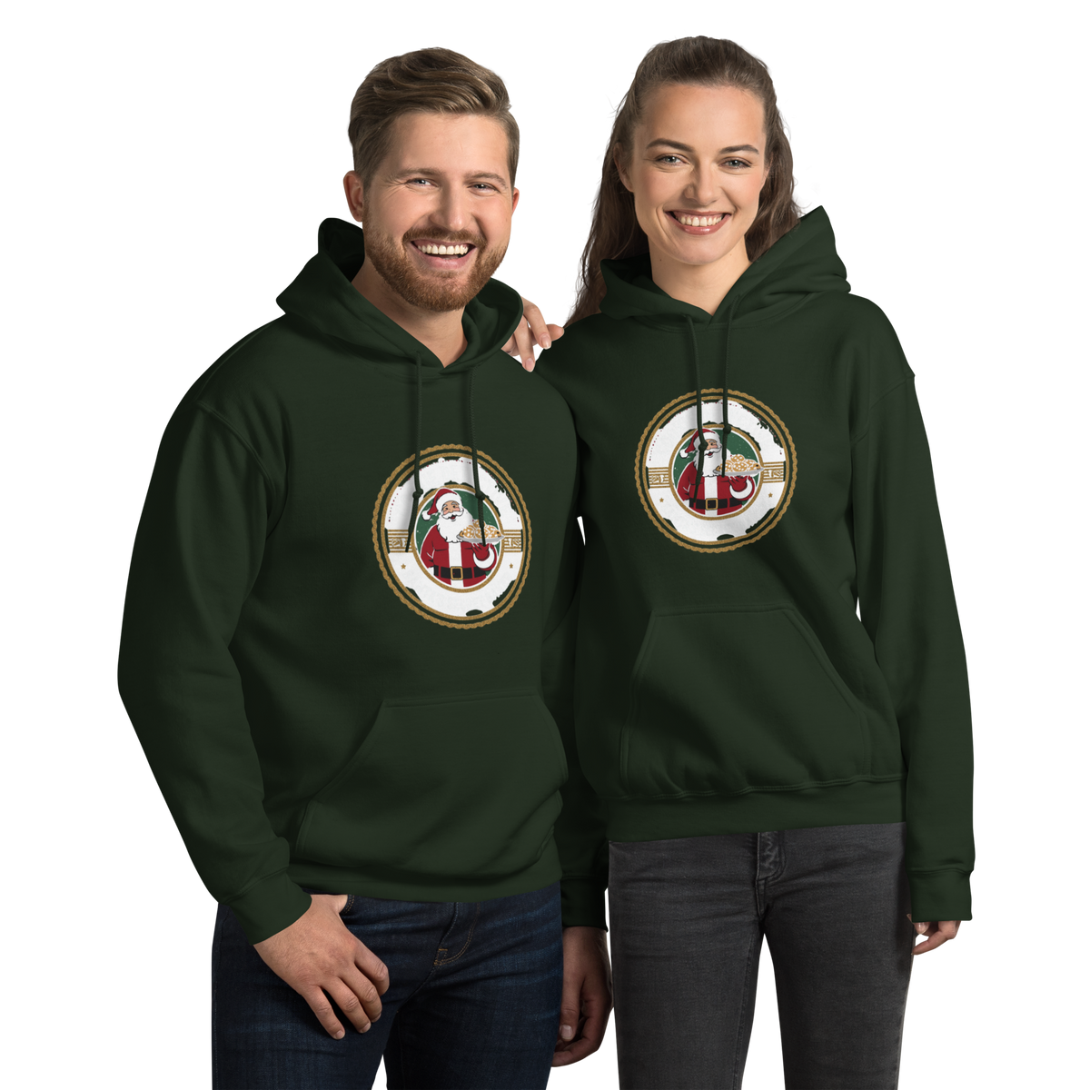 Cookie Detective – Santa’s Secret Baker V3 | Unisex Hoodie Forest Green Apparel > Hoodies & Sweatshirts ZomaModa