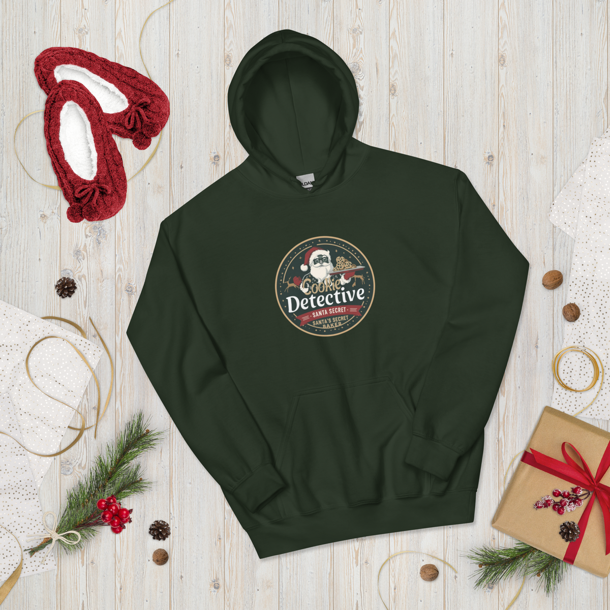 Cookie Detective – Santa’s Secret Baker V2 | Unisex Hoodie Apparel > Hoodies & Sweatshirts ZomaModa