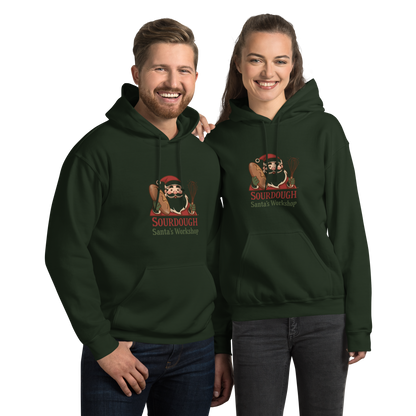 Sourdough Santa V4 | Unisex Hoodie Forest Green Apparel > Hoodies & Sweatshirts ZomaModa