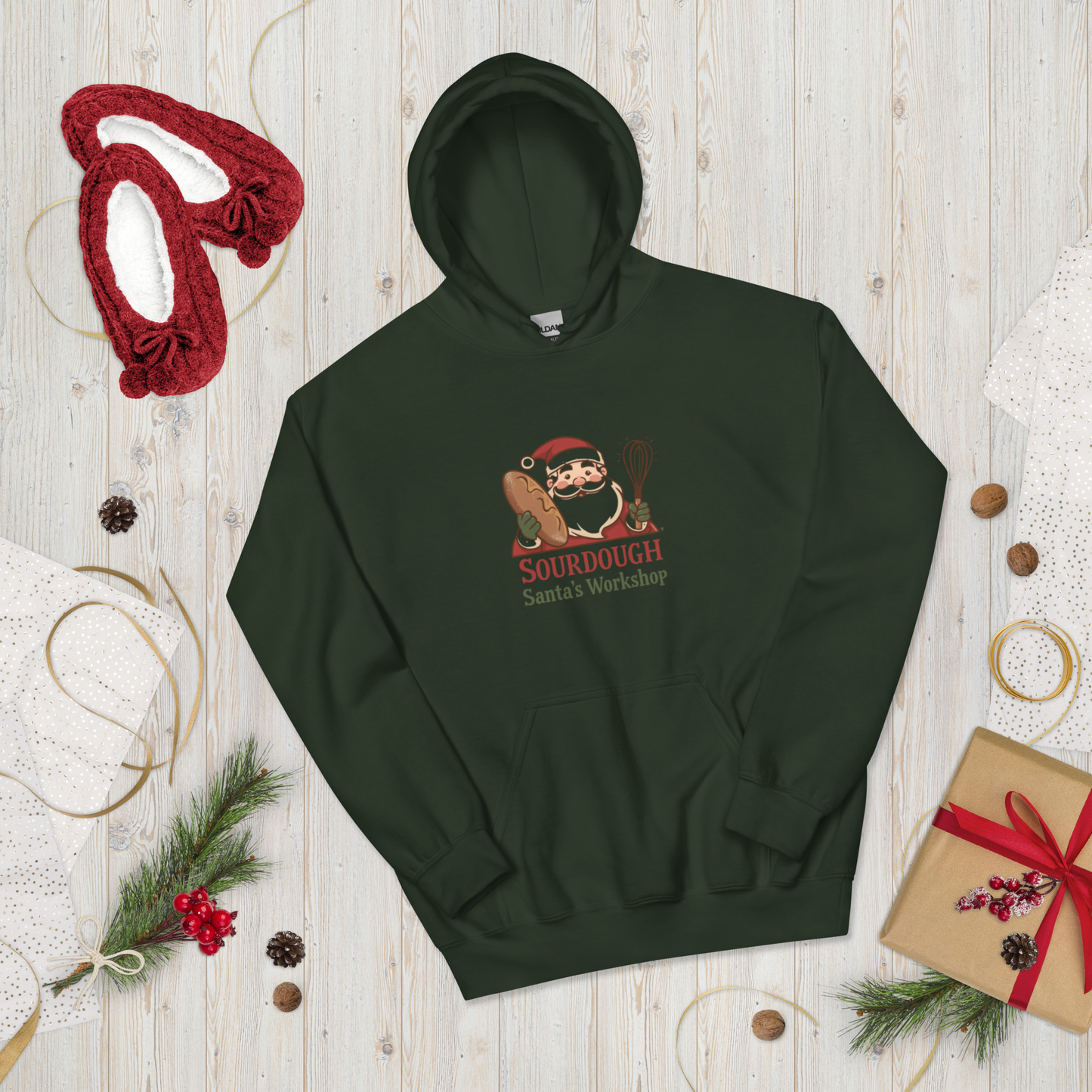 Sourdough Santa V4 | Unisex Hoodie Apparel > Hoodies & Sweatshirts ZomaModa