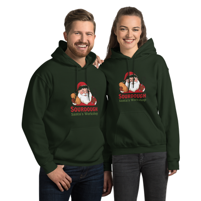 Sourdough Santa V3 | Unisex Hoodie Forest Green Apparel > Hoodies & Sweatshirts ZomaModa