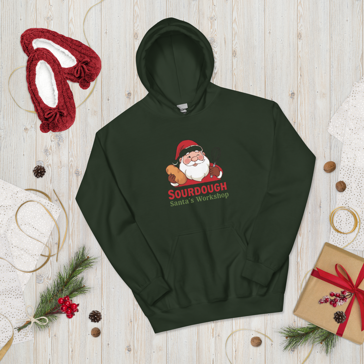 Sourdough Santa V3 | Unisex Hoodie Apparel > Hoodies & Sweatshirts ZomaModa