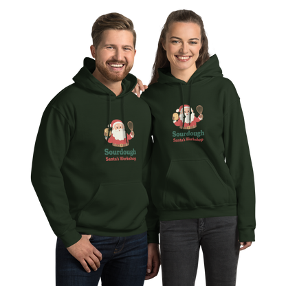 Sourdough Santa V1 | Unisex Hoodie Forest Green Apparel > Hoodies & Sweatshirts ZomaModa