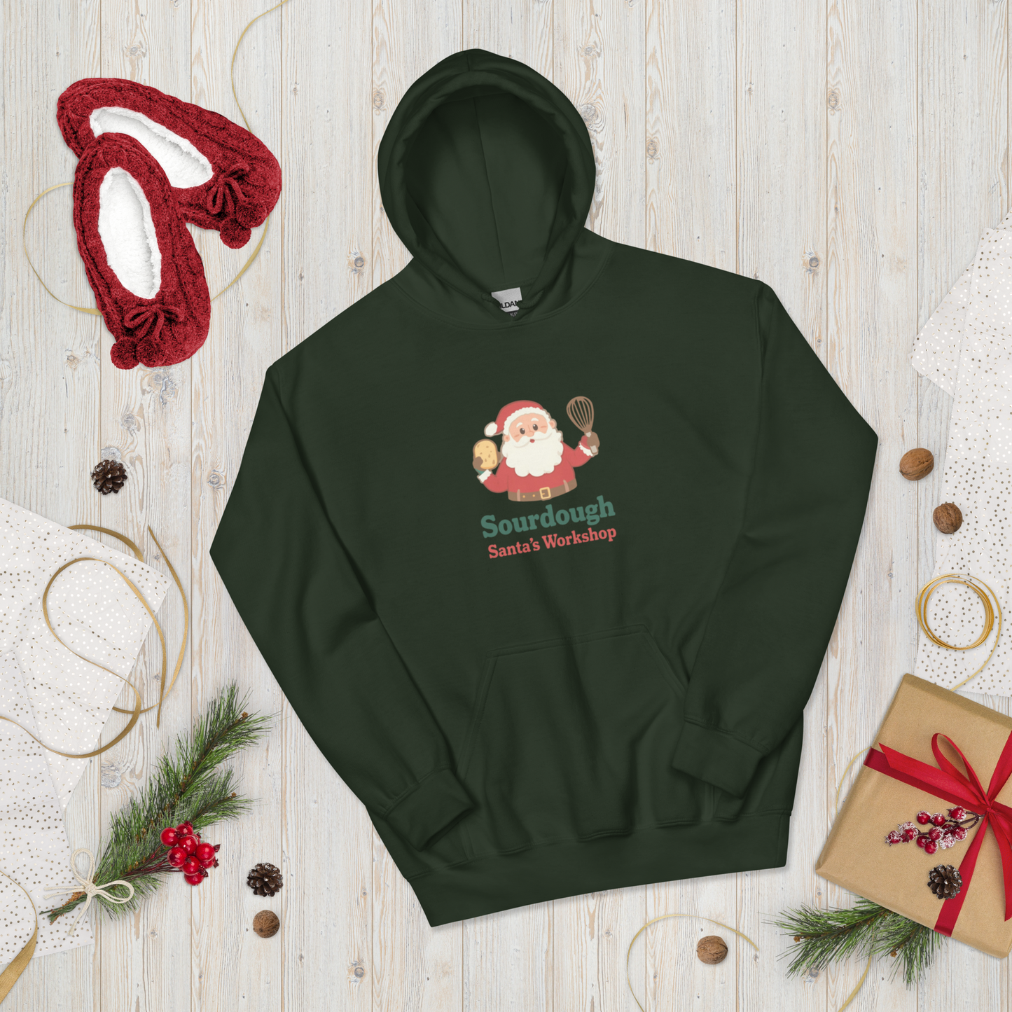 Sourdough Santa V1 | Unisex Hoodie Apparel > Hoodies & Sweatshirts ZomaModa