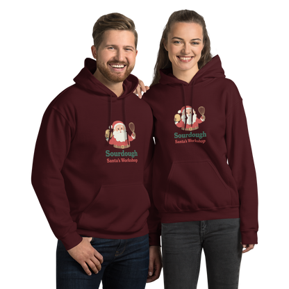 Sourdough Santa V1 | Unisex Hoodie Maroon Apparel > Hoodies & Sweatshirts ZomaModa