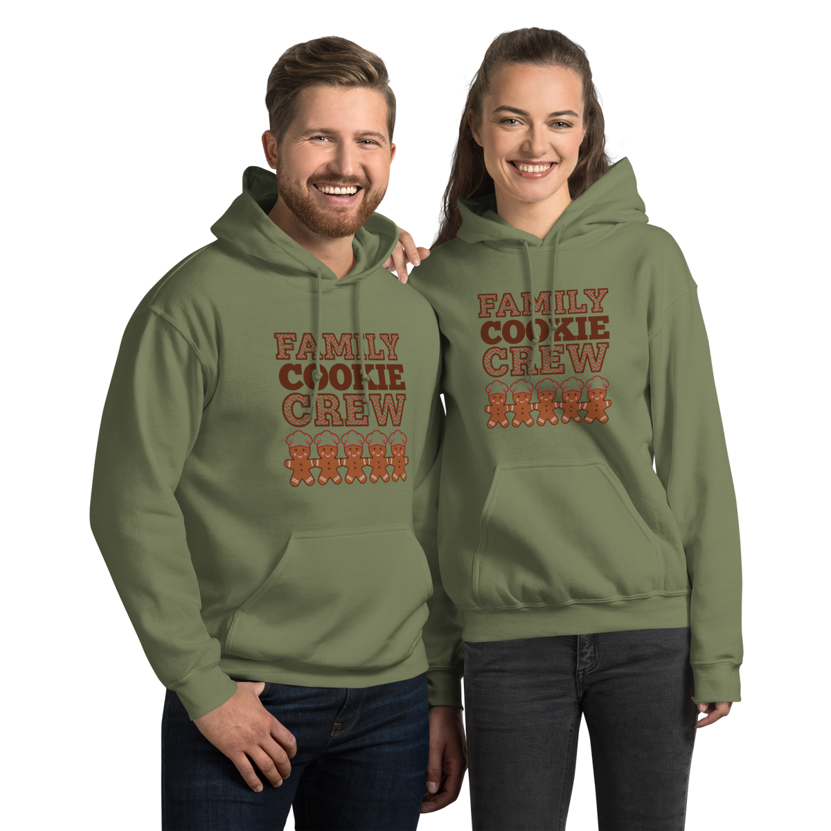 Family Cookie Crew V2 | Unisex Hoodie Military Green Apparel > Hoodies & Sweatshirts ZomaModa