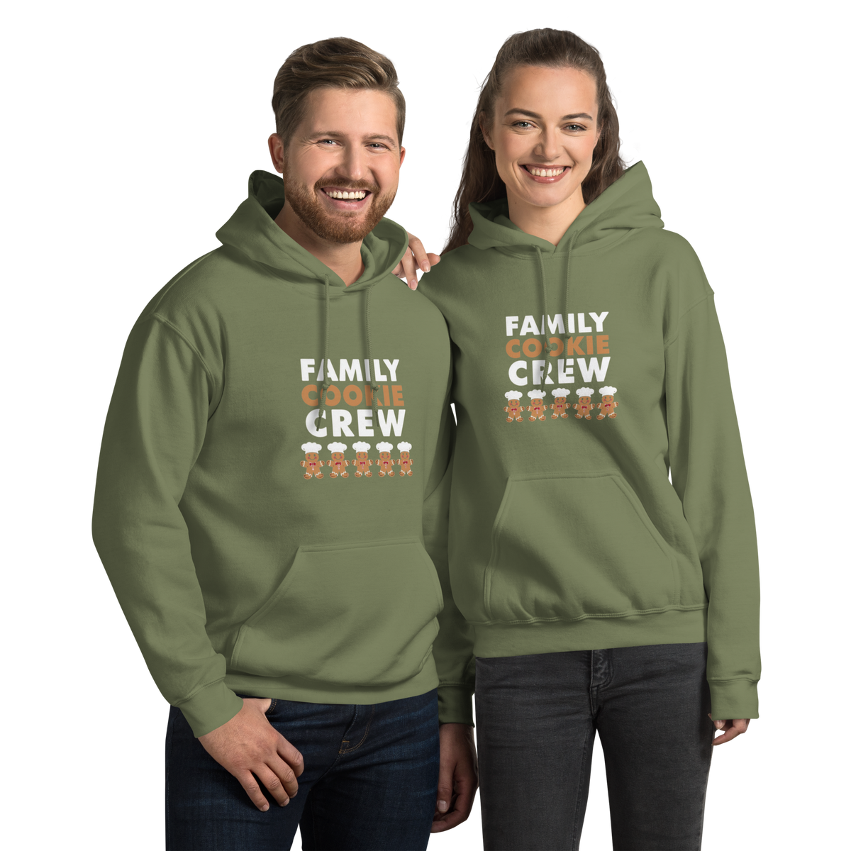 Family Cookie Crew V1 | Unisex Hoodie Military Green Apparel > Hoodies & Sweatshirts ZomaModa