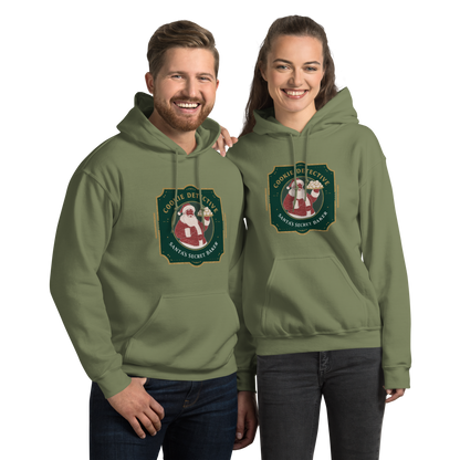 Cookie Detective – Santa’s Secret Baker V1 | Unisex Hoodie Military Green Apparel > Hoodies & Sweatshirts ZomaModa