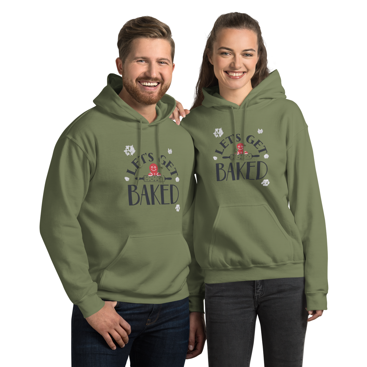 Let’s Get Baked V1 | Unisex Hoodie Military Green Apparel > Hoodies & Sweatshirts ZomaModa