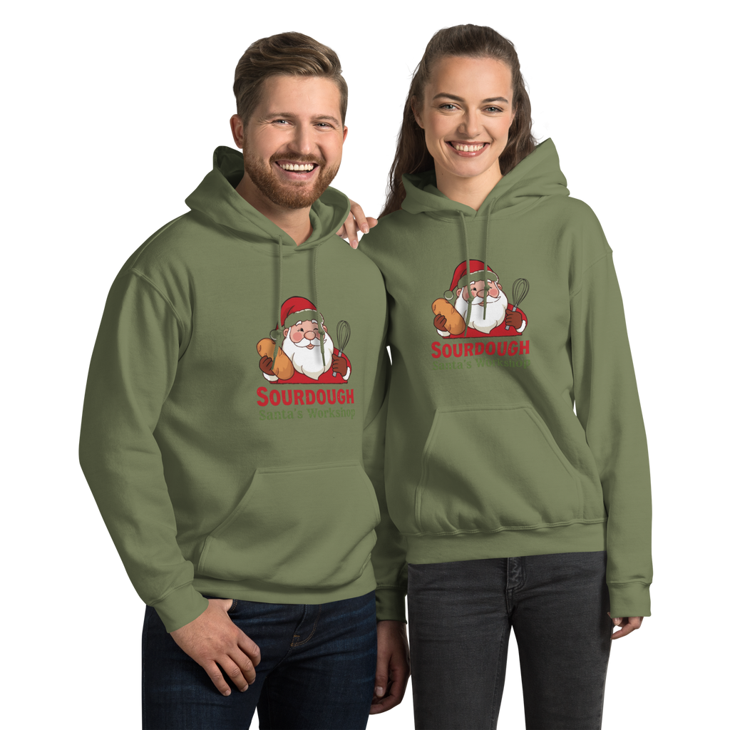 Sourdough Santa V3 | Unisex Hoodie Military Green HOODIES ZomaModa