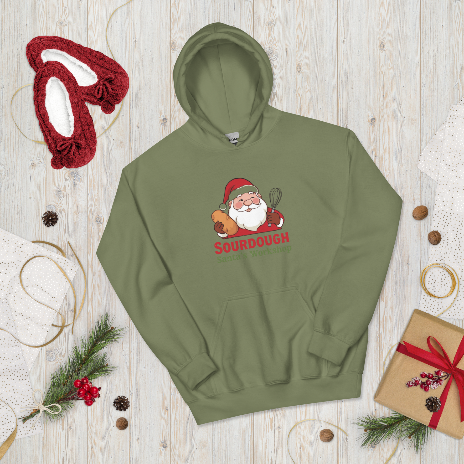 Sourdough Santa V3 | Unisex Hoodie Apparel > Hoodies & Sweatshirts ZomaModa