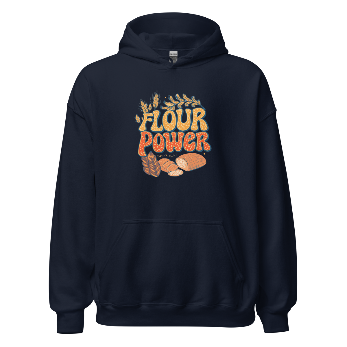 Flour Power | Unisex Hoodie Navy Apparel > Hoodies & Sweatshirts ZomaModa