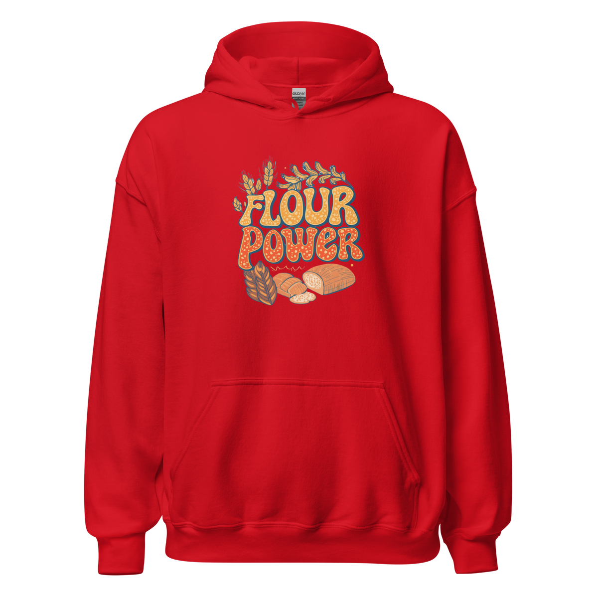 Flour Power | Unisex Hoodie Red Apparel > Hoodies & Sweatshirts ZomaModa
