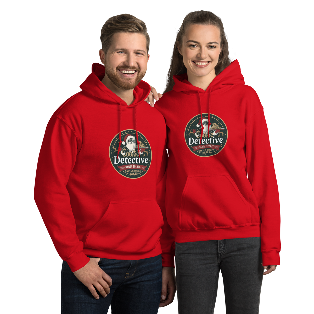 Cookie Detective – Santa’s Secret Baker V2 | Unisex Hoodie Red Apparel > Hoodies & Sweatshirts ZomaModa