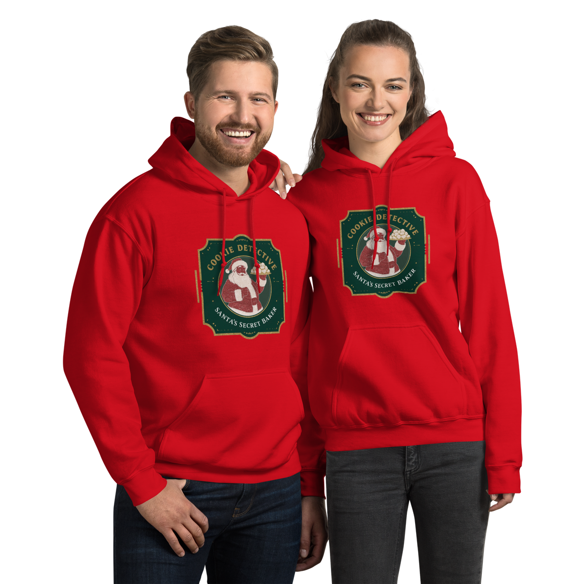 Cookie Detective – Santa’s Secret Baker V1 | Unisex Hoodie Red Apparel > Hoodies & Sweatshirts ZomaModa