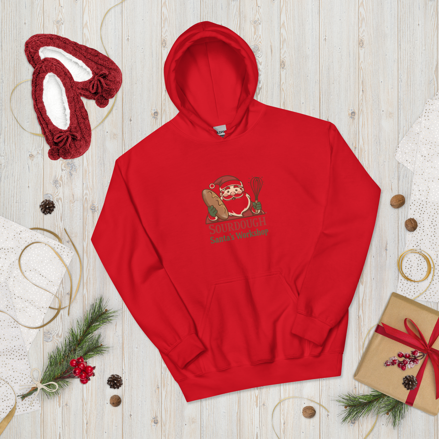 Sourdough Santa V4 | Unisex Hoodie Apparel > Hoodies & Sweatshirts ZomaModa