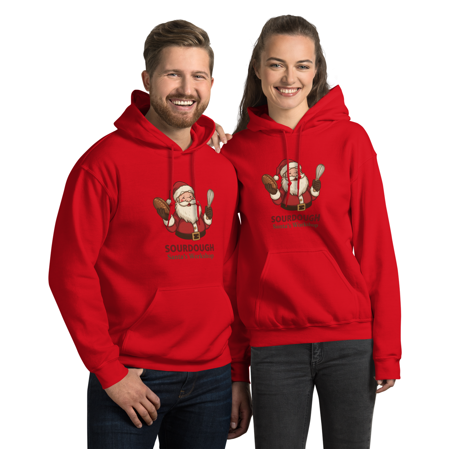 Sourdough Santa V2 | Unisex Hoodie Red Apparel > Hoodies & Sweatshirts ZomaModa
