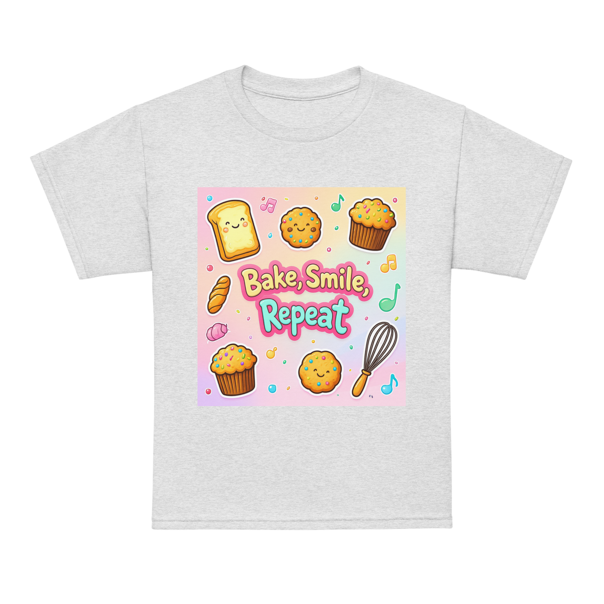 Bake, Smile, Repeat V1 | Youth t-shirt Ash Apparel > Kids' T-Shirts ZomaModa