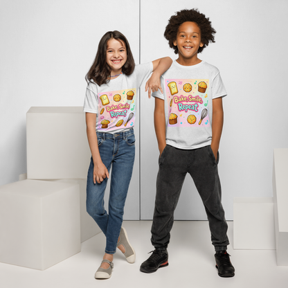 Bake, Smile, Repeat V1 | Youth t-shirt Apparel > Kids' T-Shirts ZomaModa