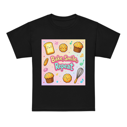 Bake, Smile, Repeat V1 | Youth t-shirt Black Apparel > Kids' T-Shirts ZomaModa
