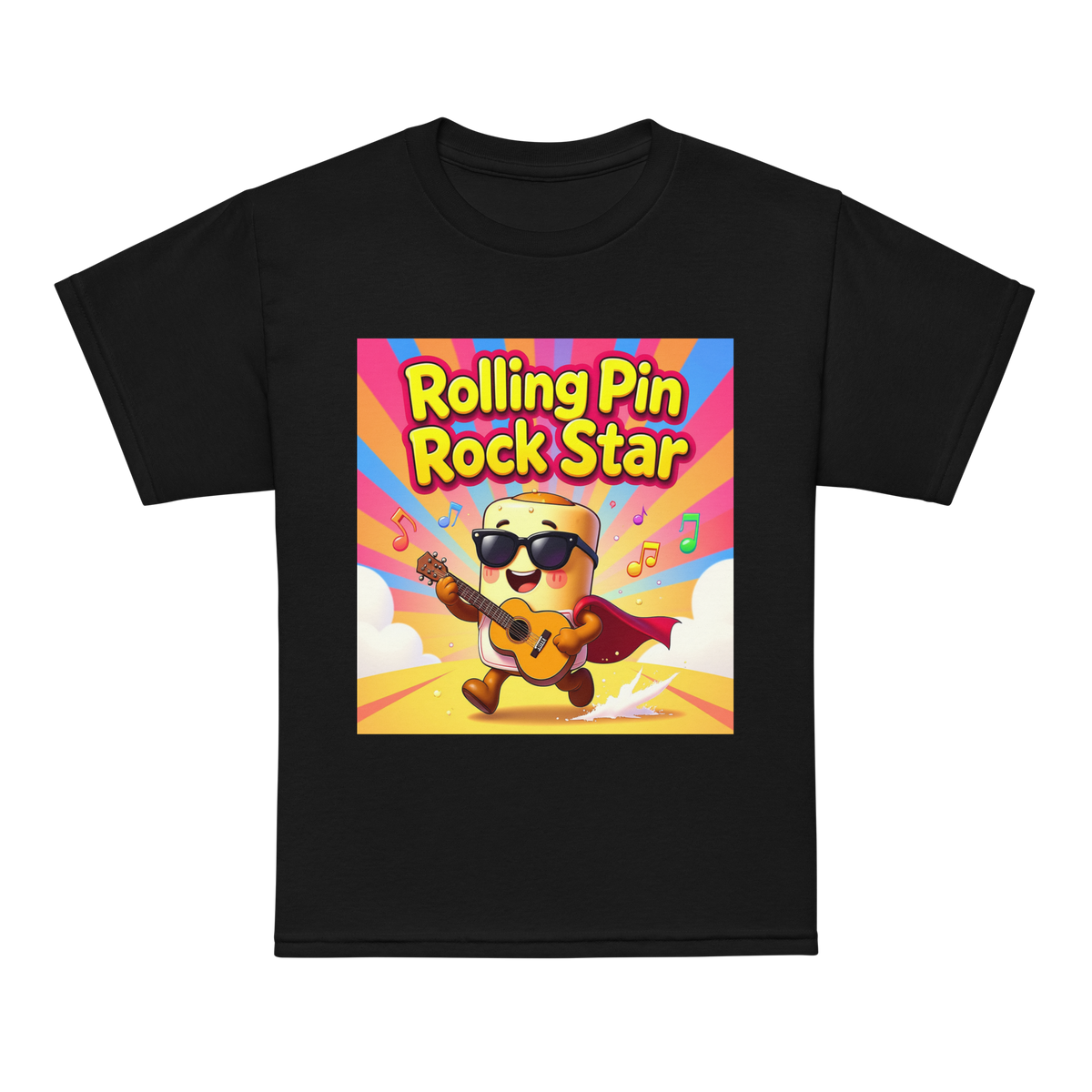 Rolling Pin Rock Star V1 | Youth t-shirt Black Apparel > Kids' T-Shirts ZomaModa
