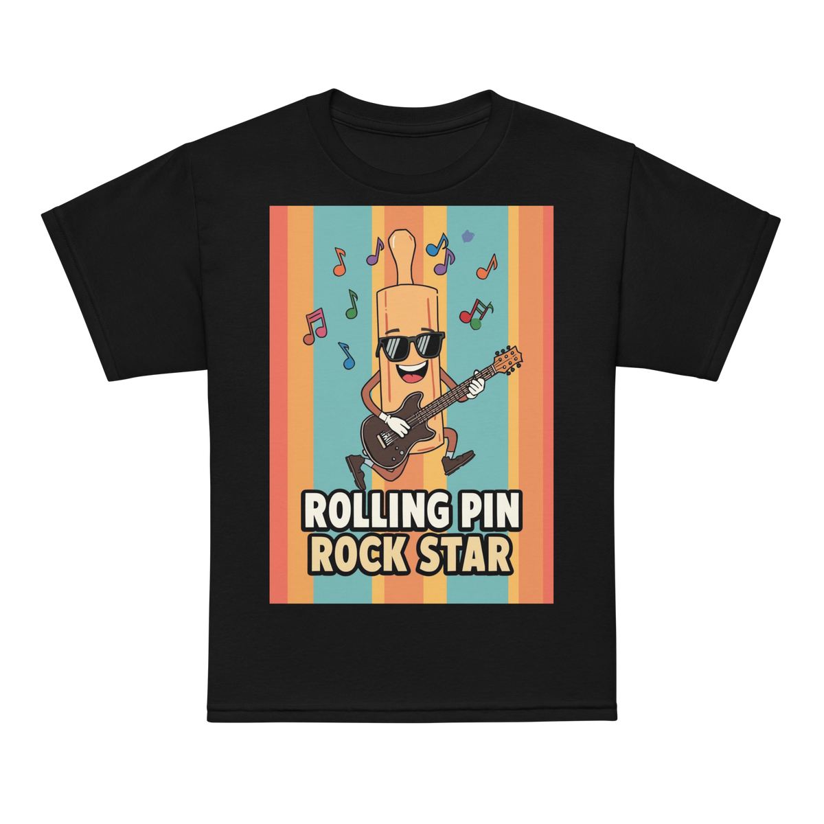 Rolling Pin Rock Star V2 | Youth t-shirt Black Apparel > Kids' T-Shirts ZomaModa