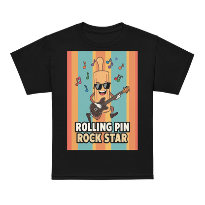 Rolling Pin Rock Star V2 | Youth t-shirt Black Apparel > Kids' T-Shirts ZomaModa