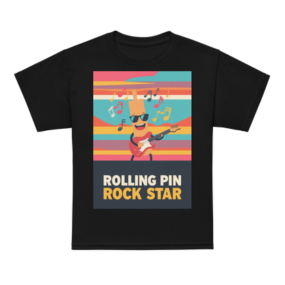 Rolling Pin Rock Star V3 | Youth t-shirt Black Apparel > Kids' T-Shirts ZomaModa