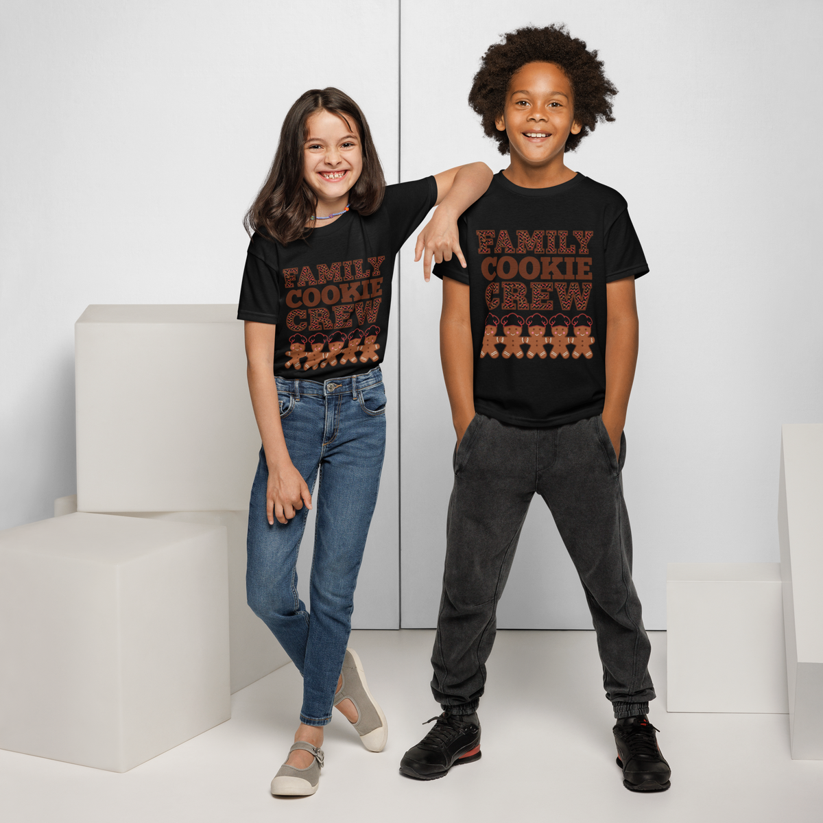 Family Cookie Crew V1 | Kids T-Shirt Black Apparel > Kids' T-Shirts ZomaModa