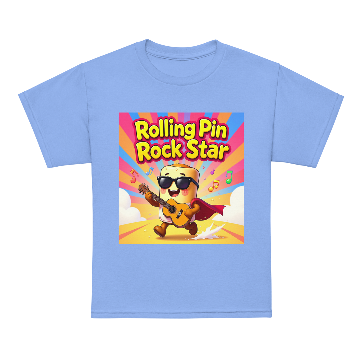 Rolling Pin Rock Star V1 | Youth t-shirt Carolina Blue Apparel > Kids' T-Shirts ZomaModa