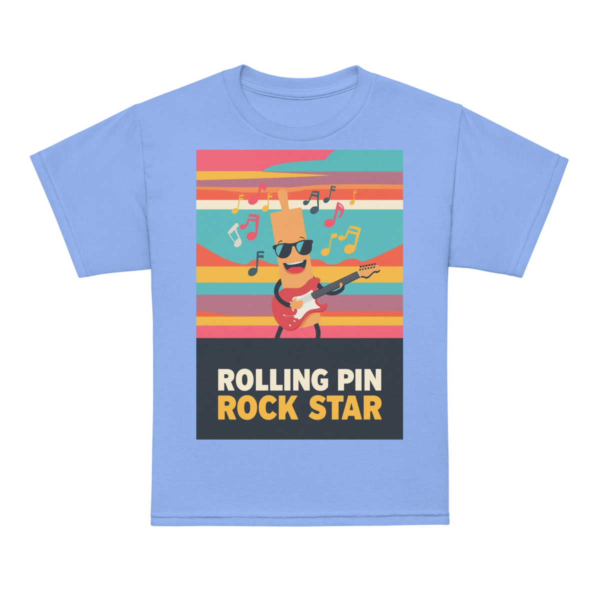 Rolling Pin Rock Star V3 | Youth t-shirt Carolina Blue Apparel > Kids' T-Shirts ZomaModa