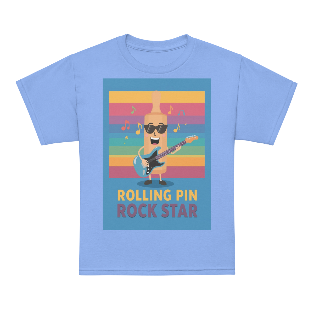Rolling Pin Rock Star V4 | Youth t-shirt Carolina Blue Apparel > Kids' T-Shirts ZomaModa