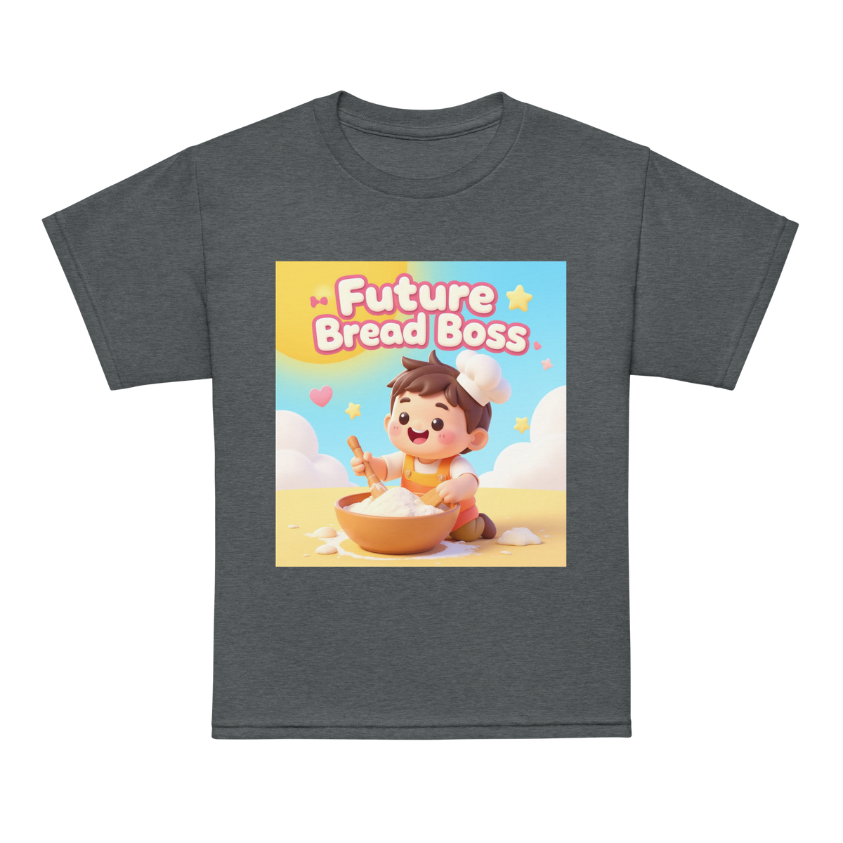 Future Bread Boss V1 | Youth t-shirt Dark Heather Apparel > Kids' T-Shirts ZomaModa