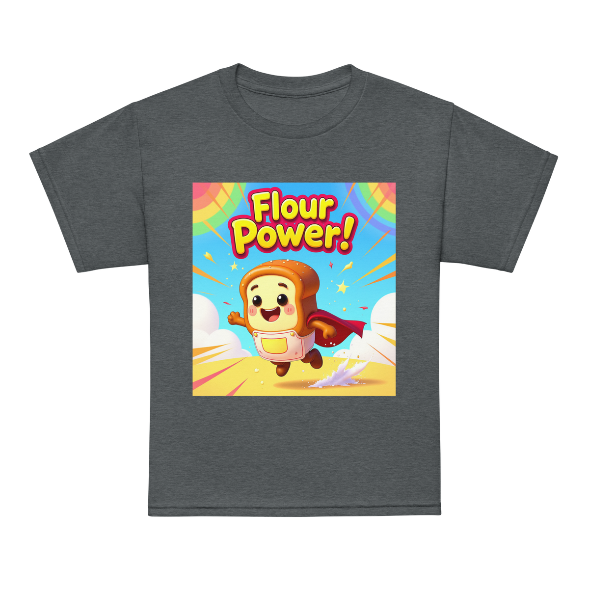 Flour Power V1 | Youth t-shirt Dark Heather Apparel > Kids' T-Shirts ZomaModa