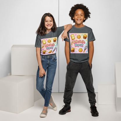 Bake, Smile, Repeat V1 | Youth t-shirt Apparel > Kids' T-Shirts ZomaModa