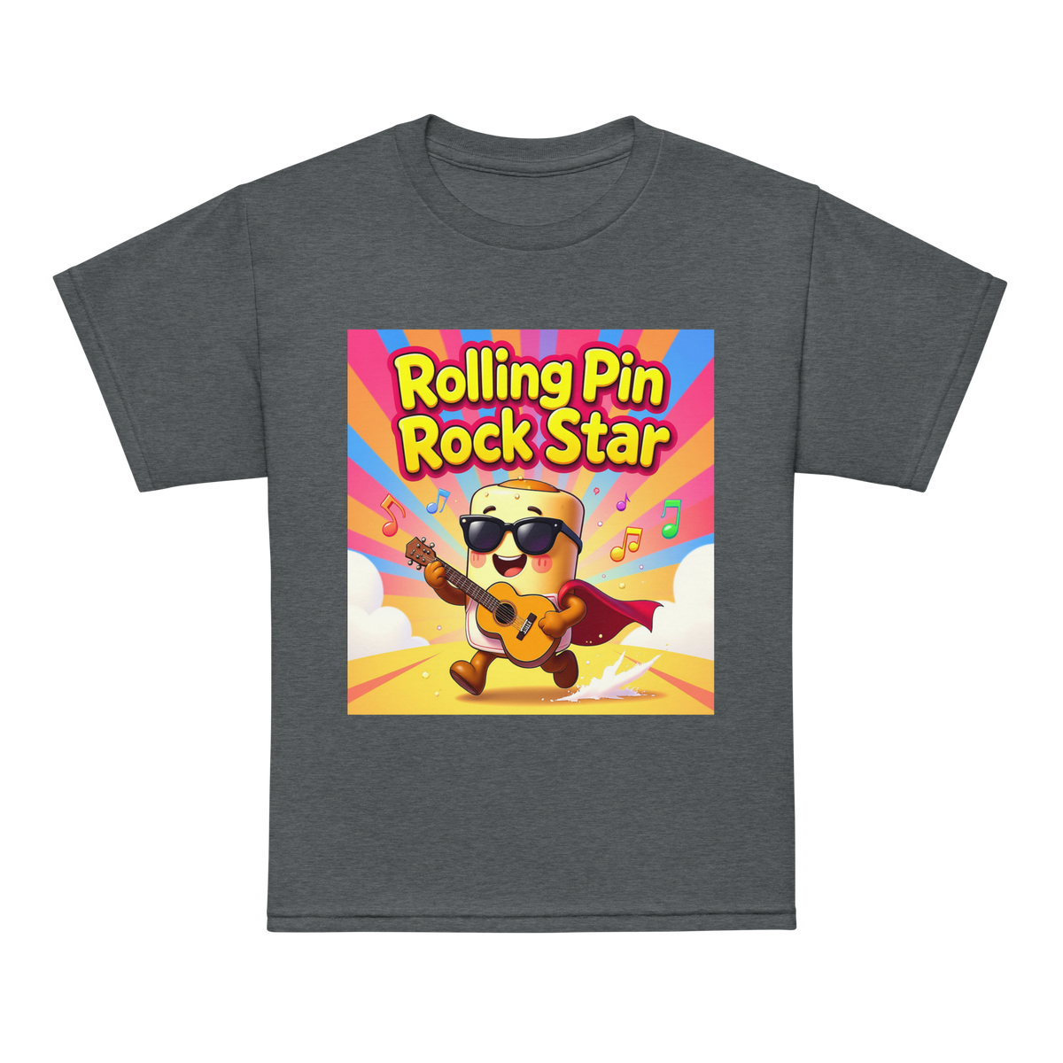 Rolling Pin Rock Star V1 | Youth t-shirt Dark Heather Apparel > Kids' T-Shirts ZomaModa