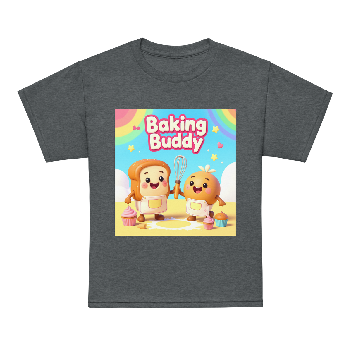 Baking Buddy V1 | Youth t-shirt Dark Heather Apparel > Kids' T-Shirts ZomaModa