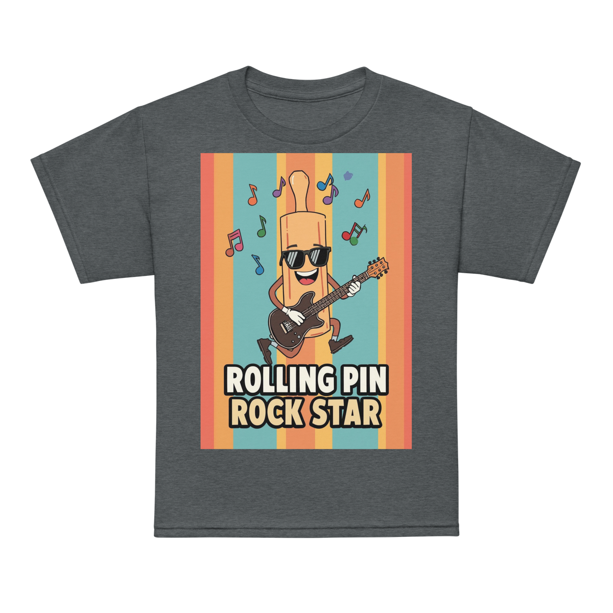 Rolling Pin Rock Star V2 | Youth t-shirt Dark Heather Apparel > Kids' T-Shirts ZomaModa
