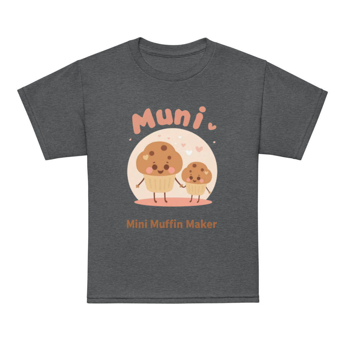 Mini Muffin Maker V2 | Youth t-shirt Dark Heather Apparel > Kids' T-Shirts ZomaModa