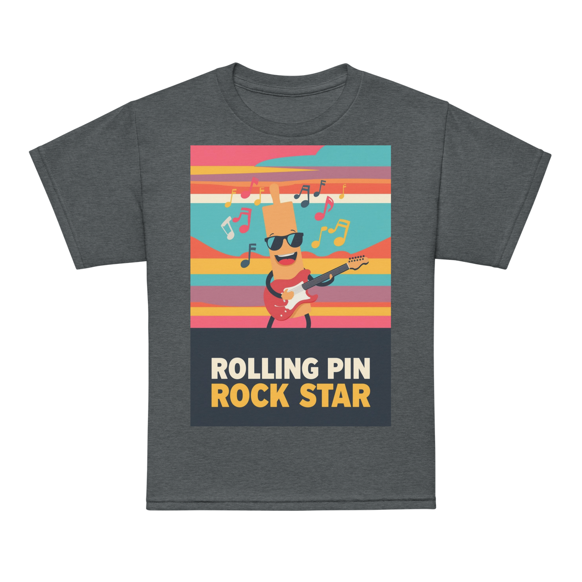Rolling Pin Rock Star V3 | Youth t-shirt Dark Heather Apparel > Kids' T-Shirts ZomaModa