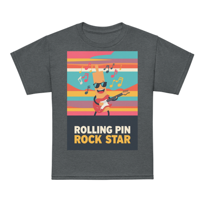 Rolling Pin Rock Star V3 | Youth t-shirt Dark Heather Apparel > Kids' T-Shirts ZomaModa