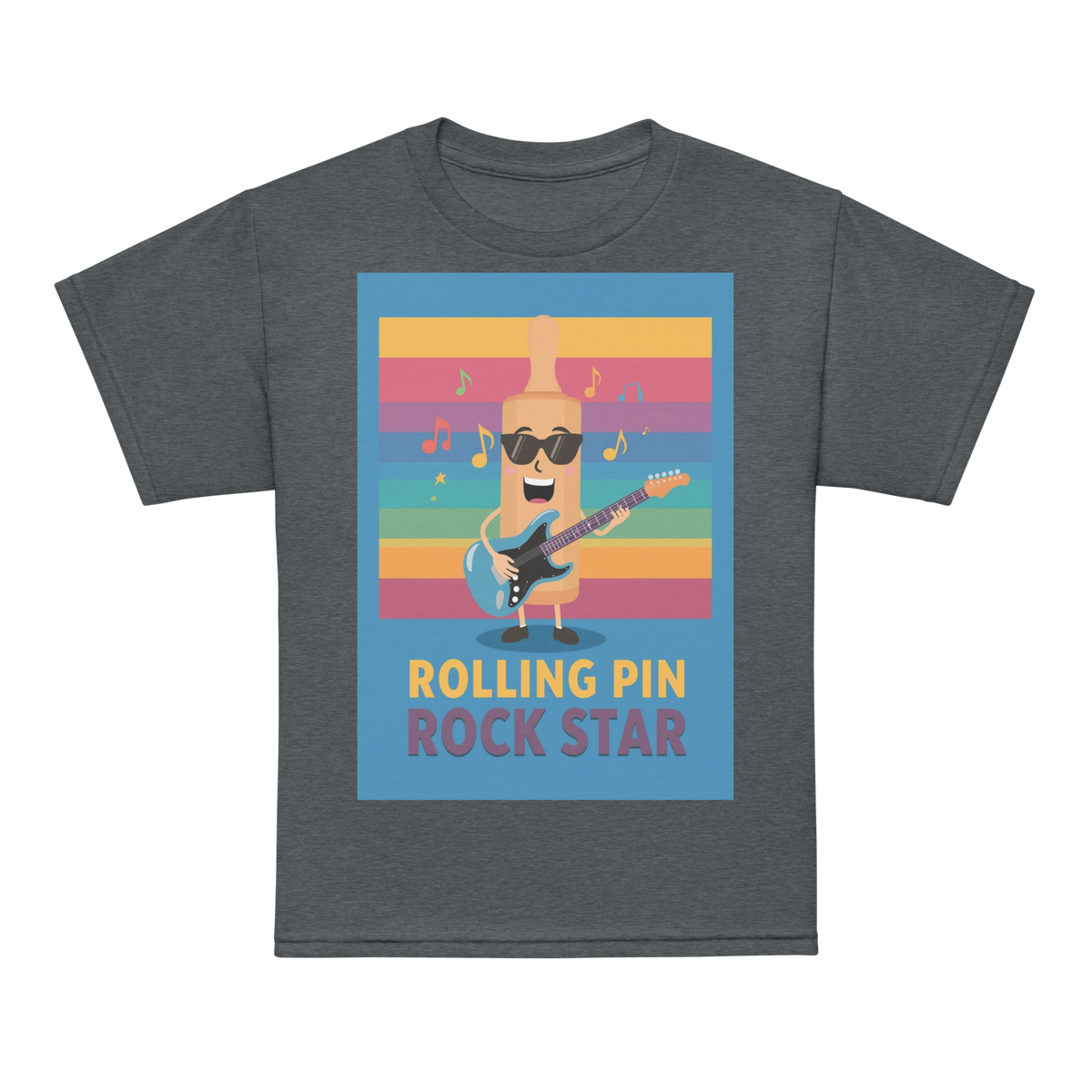 Rolling Pin Rock Star V4 | Youth t-shirt Dark Heather Apparel > Kids' T-Shirts ZomaModa